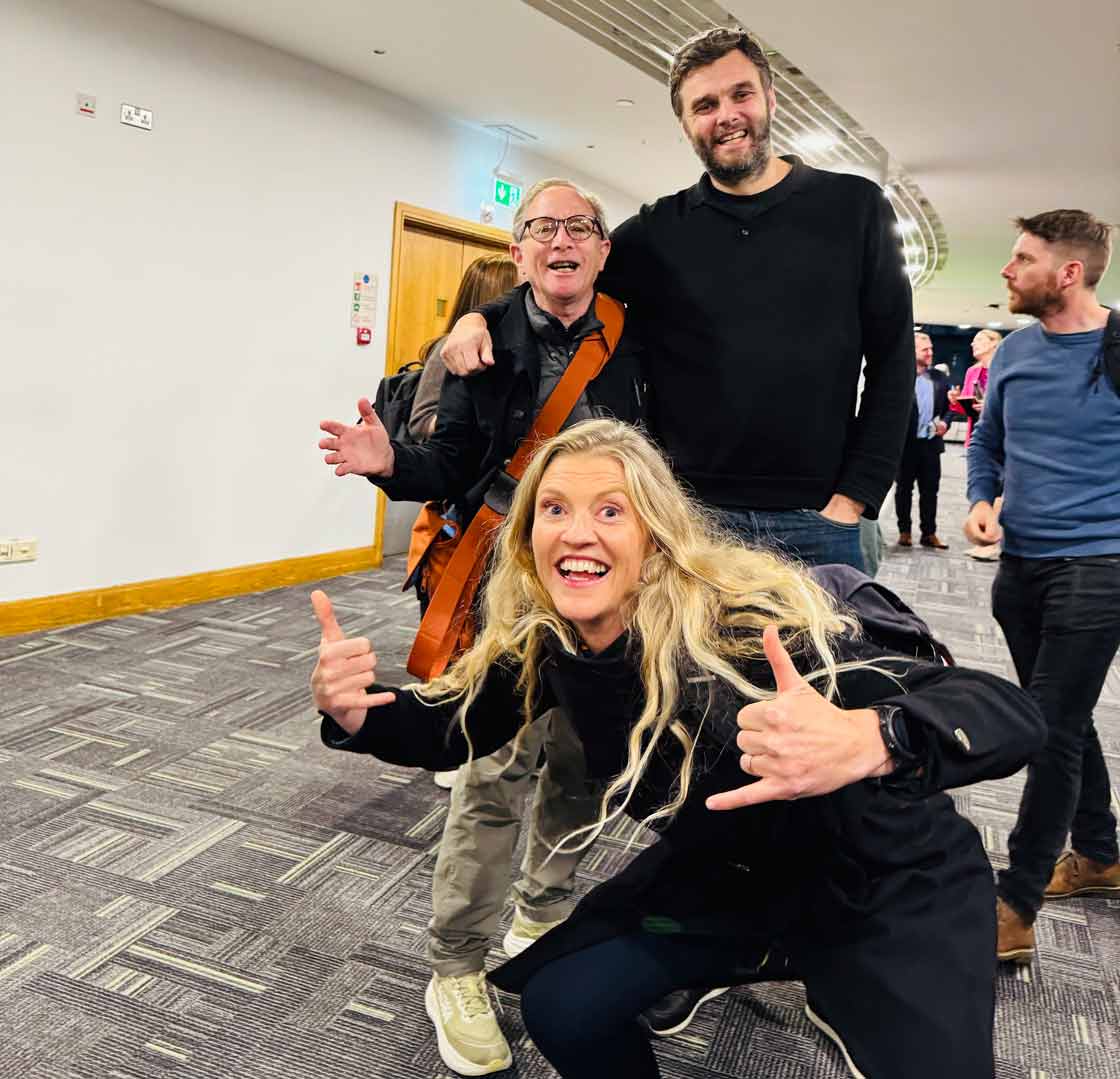 Lloyd Alter with John Gilbert Architects’ Rupert Daly – with Sally Godber photobombing