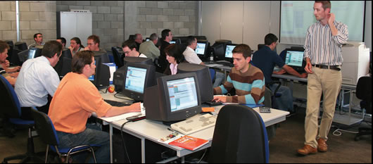 Seamus Hoyne, programme leader of the Tipperary Institute course keeps a watchful eye on the class Seamus Hoyne, programme leader of the Tipperary Institute course keeps a watchful eye on the class