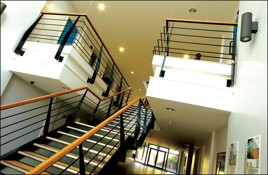 Where artificial lighting is utilised in the building it is provided by CFL bulbs with dimmable switch gears Where artificial lighting is utilised in the building it is provided by CFL bulbs with dimmable switch gears