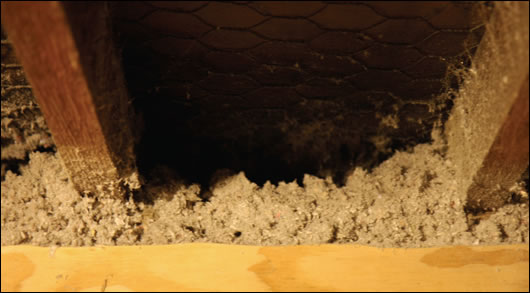 cellulose insulation was installed in the original attic to an average depth of 400mm cellulose insulation was installed in the original attic to an average depth of 400mm