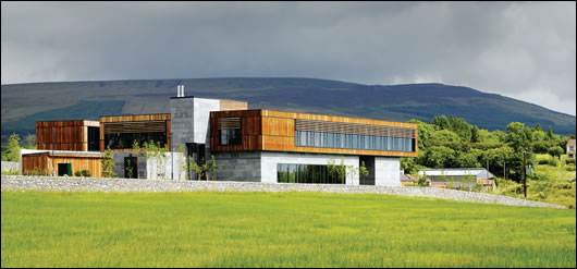 the OPW landscaped two acres around the building, planting clusters of native trees to mimic the landscape the OPW landscaped two acres around the building, planting clusters of native trees to mimic the landscape