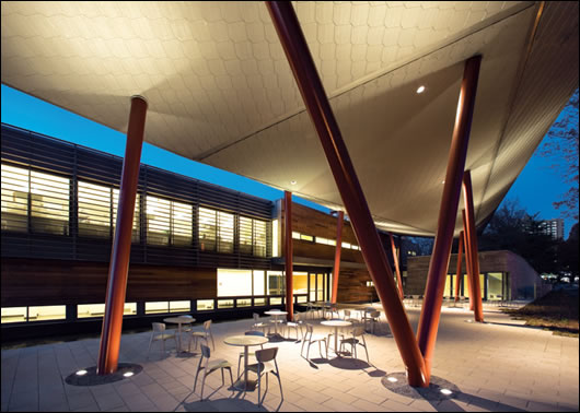 Architects RKSK specified FSC certified timber for the brise soleil Architects RKSK specified FSC certified timber for the brise soleil