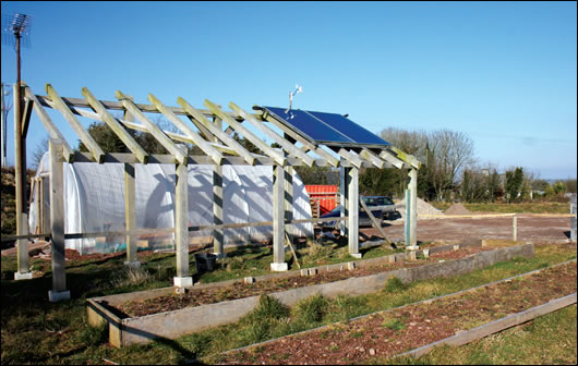 A Sonnenkraft solar array sits on top of a gazebo in the garden so as not to impact on the aesthetics of the house A Sonnenkraft solar array sits on top of a gazebo in the garden so as not to impact on the aesthetics of the house